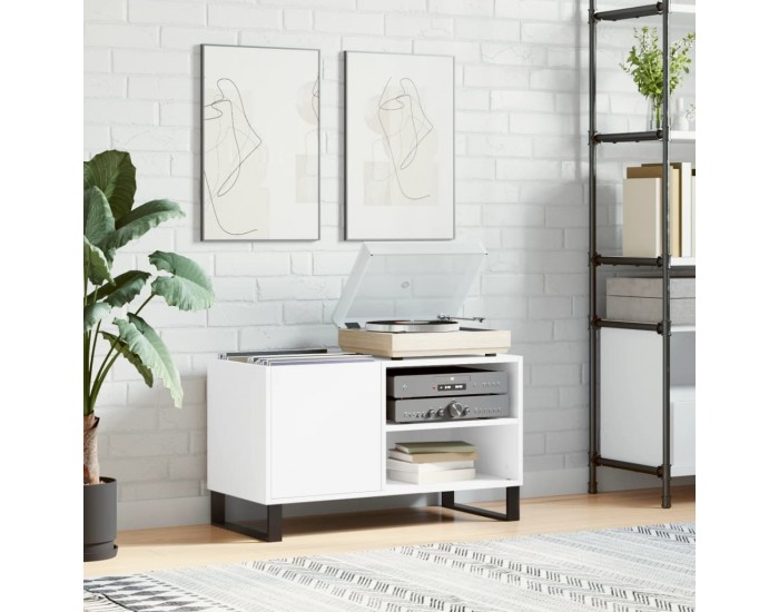 Sonata H Шкаф за грамофонни плочи бял 85x38x48 см инженерно дърво