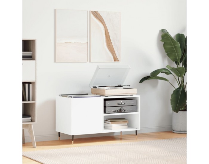 Sonata H Шкаф за грамофонни плочи бял 85x38x48 см инженерно дърво