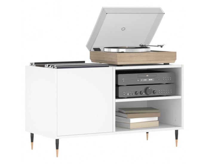 Sonata H Шкаф за грамофонни плочи бял 85x38x48 см инженерно дърво