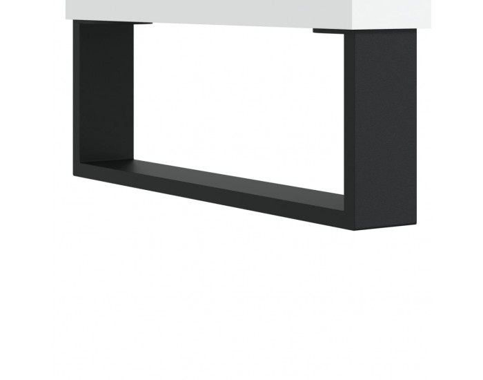 Sonata H Шкаф за грамофонни плочи бял 121x38x48 см инженерно дърво