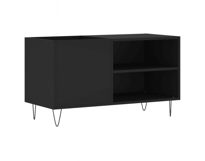 Sonata H Шкаф за грамофонни плочи черен 85x38x48 см инженерно дърво