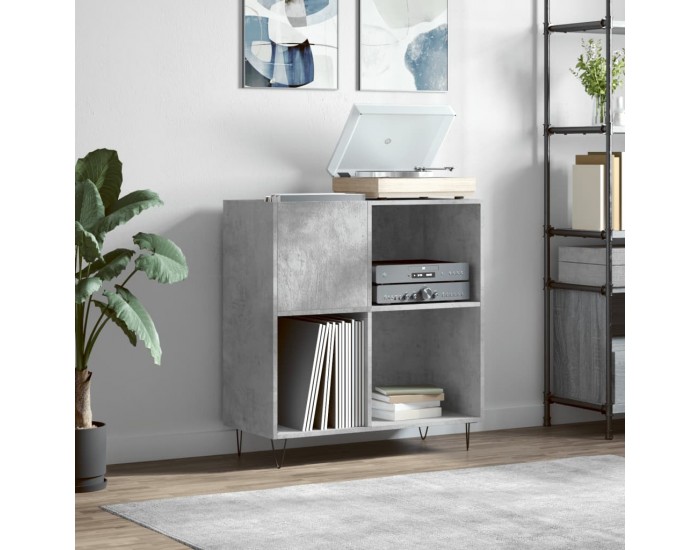 Sonata H Шкаф за грамофонни плочи сив 84,5x38x89 см инженерно дърво