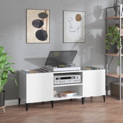 Sonata H Шкаф за грамофонни плочи бял гланц 121x38x48 см инженерно дърво - Comode TV