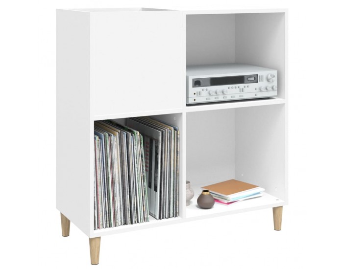 Sonata H Шкаф за грамофонни плочи бял 84,5x38x89 см инженерно дърво