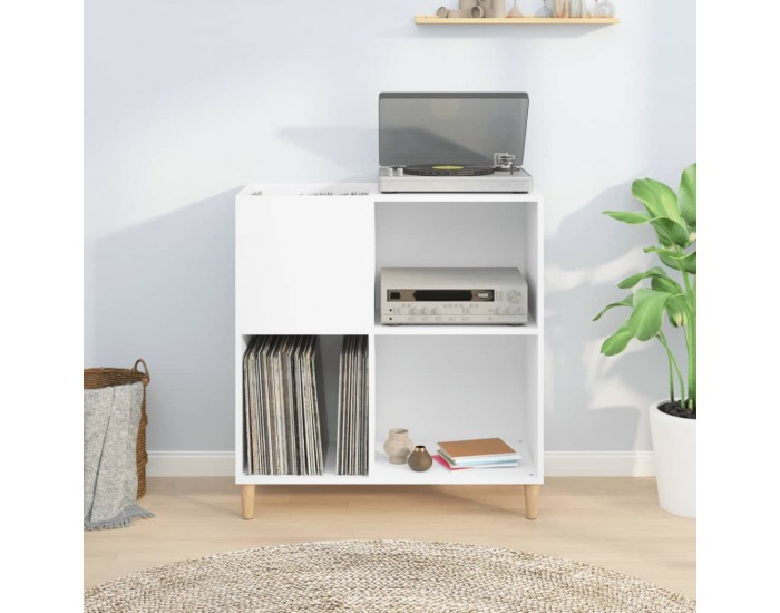 Sonata H Шкаф за грамофонни плочи бял 84,5x38x89 см инженерно дърво