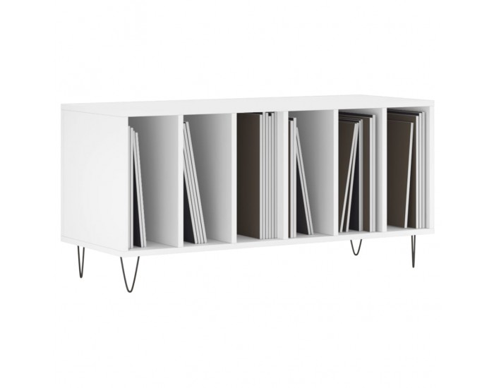 Sonata H Шкаф за грамофонни плочи бял 100x38x48 см инженерно дърво