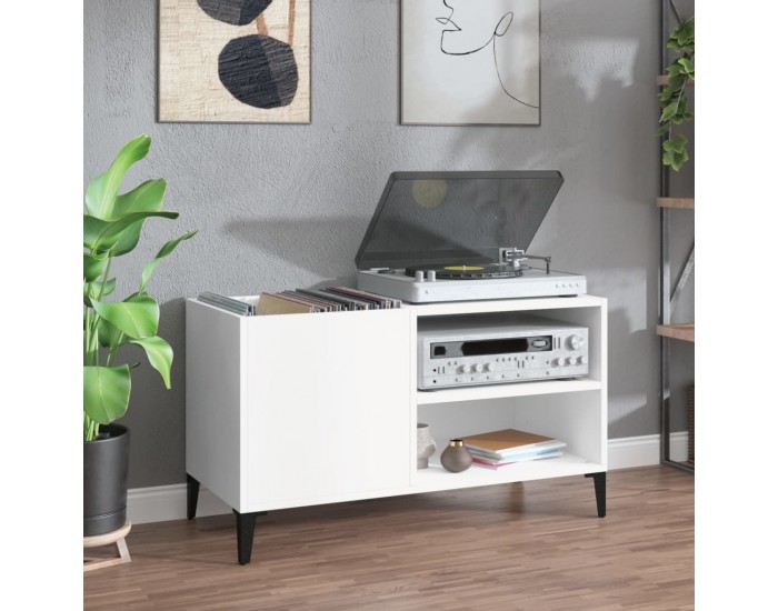 Sonata H Шкаф за грамофонни плочи бял 84,5x38x48 см инженерно дърво