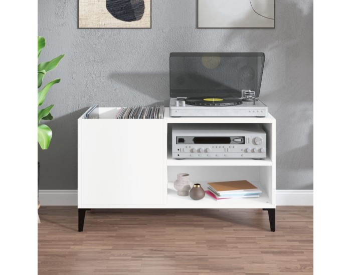 Sonata H Шкаф за грамофонни плочи бял 84,5x38x48 см инженерно дърво