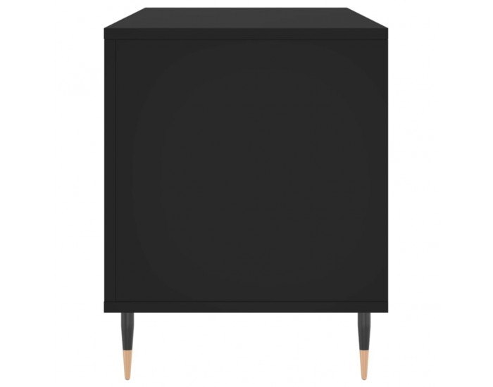 Sonata H Шкаф за грамофонни плочи черен 100x38x48 см инженерно дърво