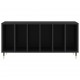 Sonata H Шкаф за грамофонни плочи черен 100x38x48 см инженерно дърво