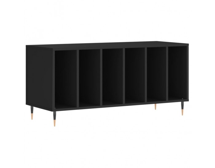 Sonata H Шкаф за грамофонни плочи черен 100x38x48 см инженерно дърво