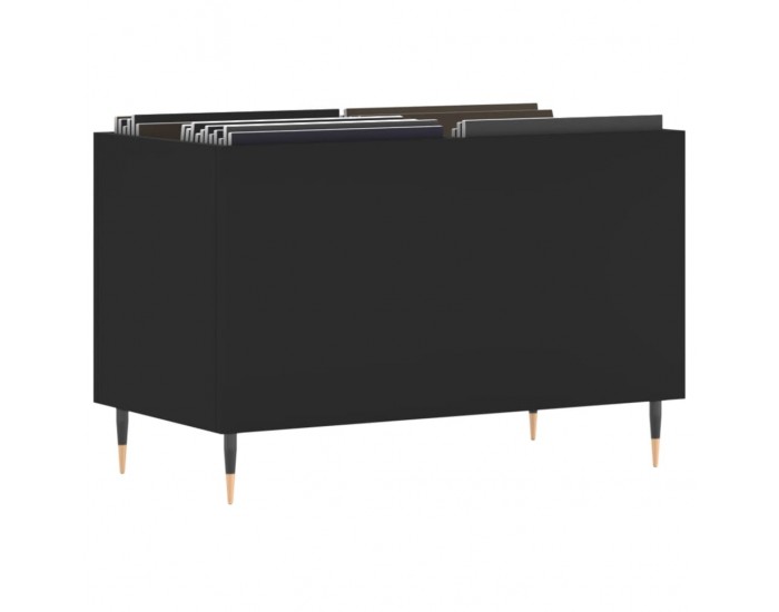 Sonata H Шкаф за грамофонни плочи черен 74,5x38x48 см инженерно дърво