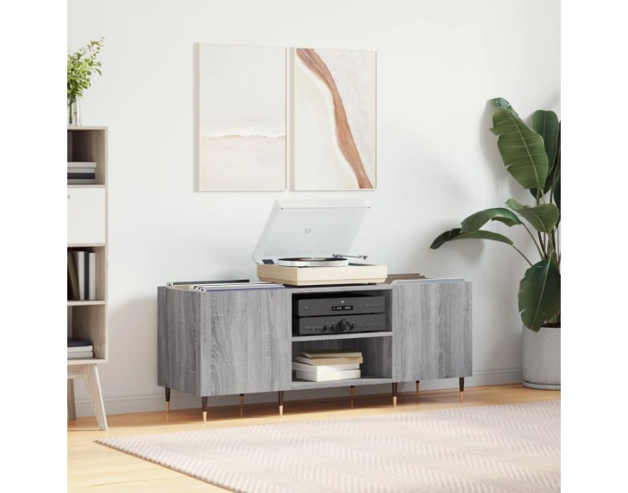 Sonata H Шкаф за винилови плочи сив сонома 121x38x48 см инженерно дърво