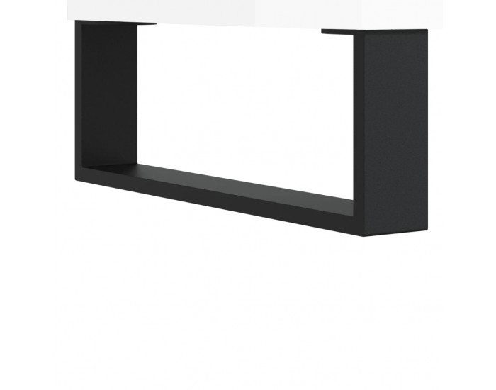 Sonata H Шкаф за грамофонни плочи бял гланц 85x38x48 см инженерно дърво