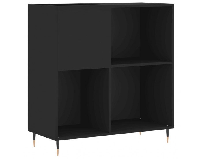 Sonata H Шкаф за грамофонни плочи черен 84,5x38x89 см инженерно дърво