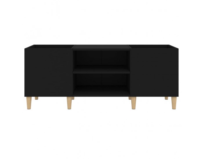 Sonata H Шкаф за грамофонни плочи черен 121x38x48 см инженерно дърво