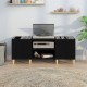 Sonata H Шкаф за грамофонни плочи черен 121x38x48 см инженерно дърво