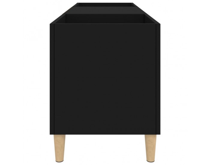Sonata H Шкаф за грамофонни плочи черен 121x38x48 см инженерно дърво