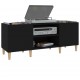 Sonata H Шкаф за грамофонни плочи черен 121x38x48 см инженерно дърво