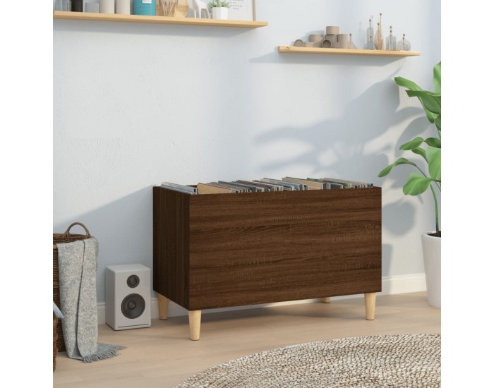 Sonata H Шкаф за винилови плочи кафяв дъб 74,5x38x48 см инженерно дърво