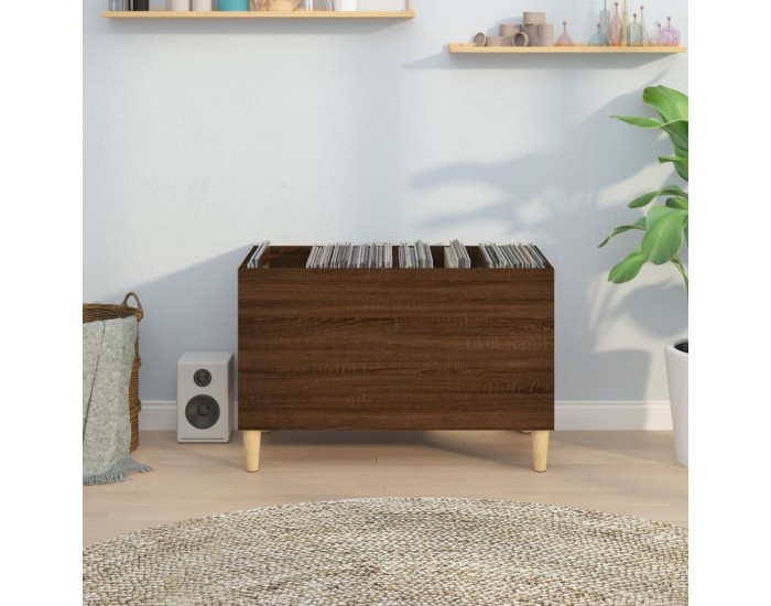 Sonata H Шкаф за винилови плочи кафяв дъб 74,5x38x48 см инженерно дърво