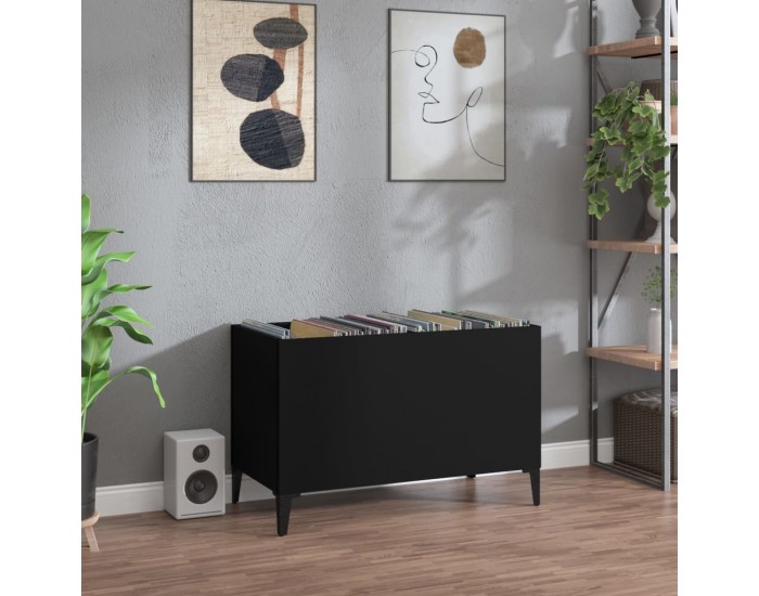 Sonata Dulap pentru discuri, negru, 74,5x38x48 cm, lemn prelucrat