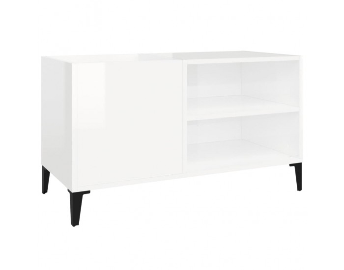 Sonata H Шкаф за винилови плочи бял гланц 84,5x38x48 см инженерно дърво