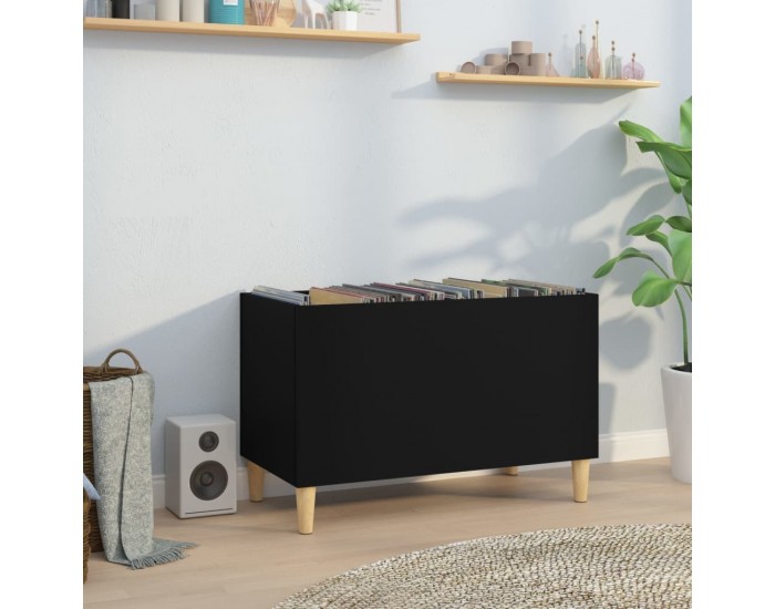 Sonata H Шкаф за грамофонни плочи черен 74,5x38x48 см инженерно дърво