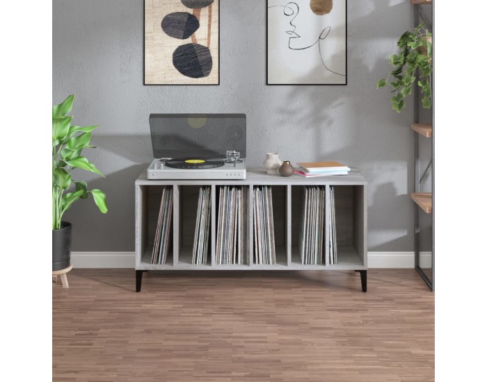 Sonata H Шкаф за винилови плочи сив сонома 100x38x48 см инженерно дърво