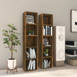 Sonata H CD шкафове, 2 бр, опушен дъб, 21x16x93,5 см, инженерно дърво - Comode TV