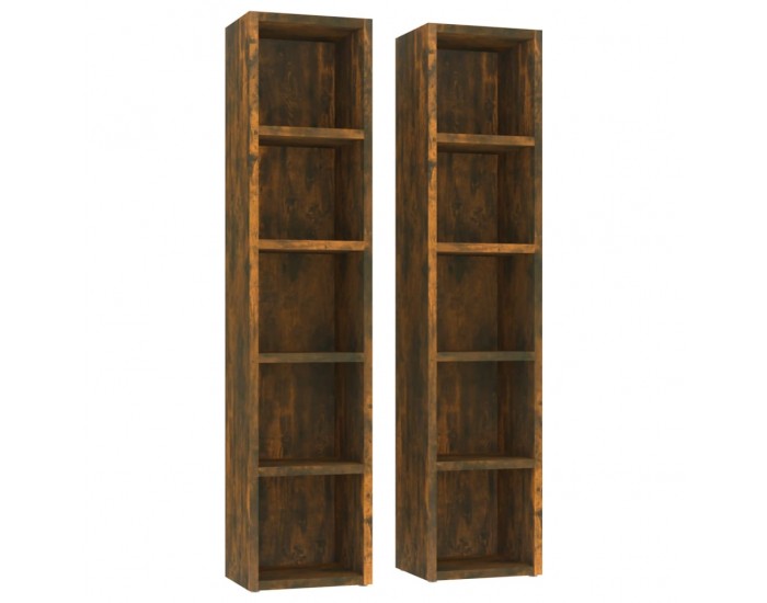 Sonata H CD шкафове, 2 бр, опушен дъб, 21x16x93,5 см, инженерно дърво