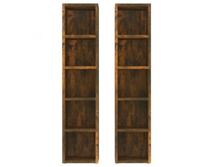 Sonata H CD шкафове, 2 бр, опушен дъб, 21x16x93,5 см, инженерно дърво