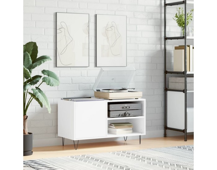 Sonata H Шкаф за грамофонни плочи бял 85x38x48 см инженерно дърво