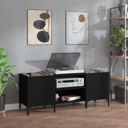 Sonata H Шкаф за грамофонни плочи черен 121x38x48 см инженерно дърво - Comode TV