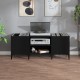 Sonata H Шкаф за грамофонни плочи черен 121x38x48 см инженерно дърво