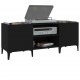 Sonata H Шкаф за грамофонни плочи черен 121x38x48 см инженерно дърво