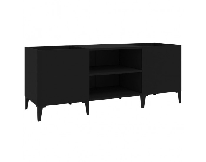 Sonata H Шкаф за грамофонни плочи черен 121x38x48 см инженерно дърво