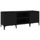Sonata H Шкаф за грамофонни плочи черен 121x38x48 см инженерно дърво