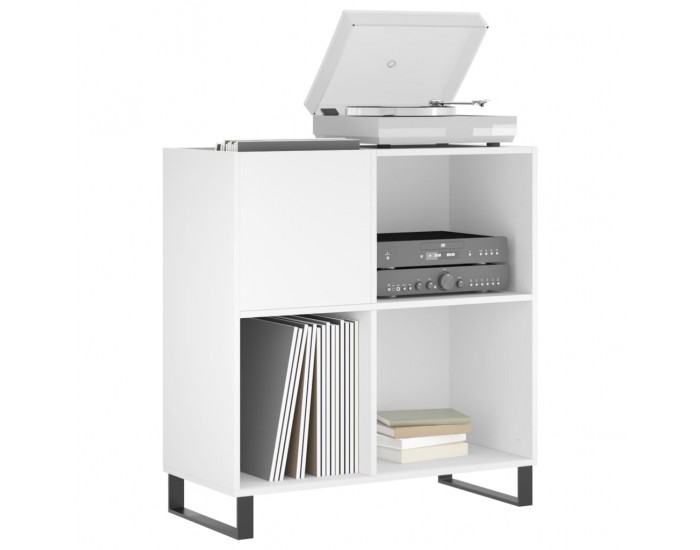 Sonata H Шкаф за грамофонни плочи бял 84,5x38x89 см инженерно дърво