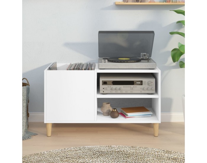 Sonata H Шкаф за грамофонни плочи бял 84,5x38x48 см инженерно дърво