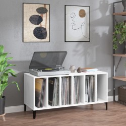 Sonata H Шкаф за грамофонни плочи бял 100x38x48 см инженерно дърво - Comode TV