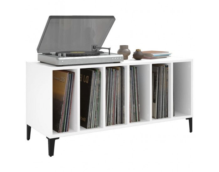 Sonata H Шкаф за грамофонни плочи бял 100x38x48 см инженерно дърво