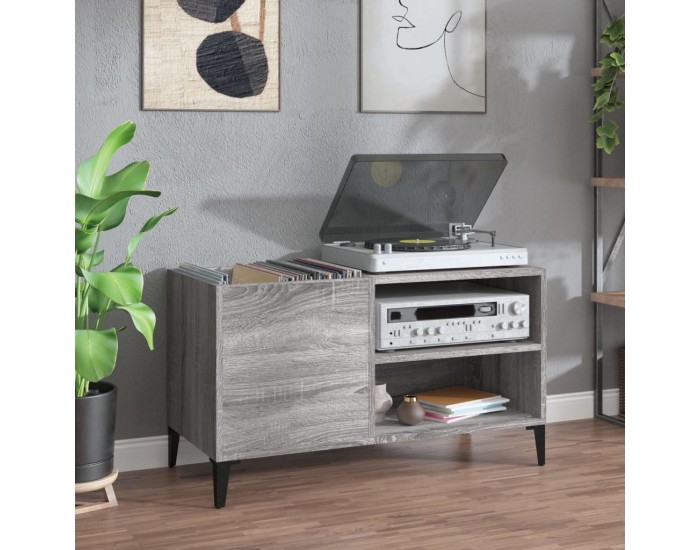 Sonata H Шкаф за винилови плочи сив сонома 84,5x38x48 см инженерно дърво