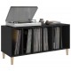 Sonata H Шкаф за грамофонни плочи черен 100x38x48 см инженерно дърво