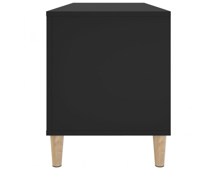 Sonata H Шкаф за грамофонни плочи черен 100x38x48 см инженерно дърво