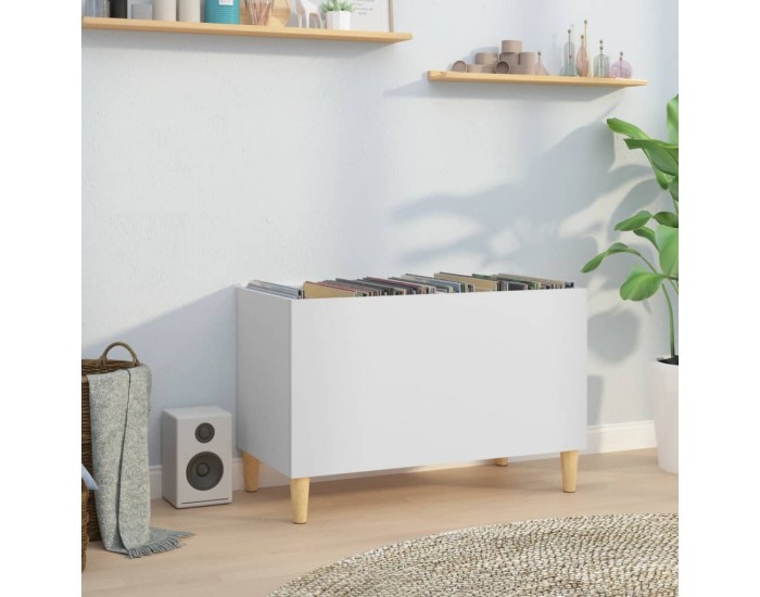 Sonata H Шкаф за грамофонни плочи бял 74,5x38x48 см инженерно дърво
