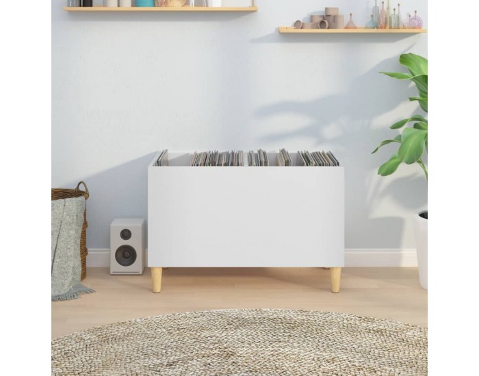 Sonata H Шкаф за грамофонни плочи бял 74,5x38x48 см инженерно дърво
