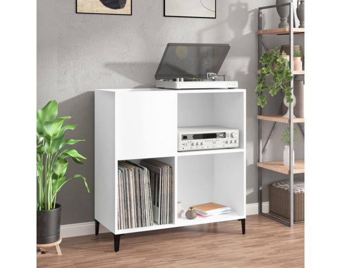Sonata H Шкаф за грамофонни плочи бял 84,5x38x89 см инженерно дърво