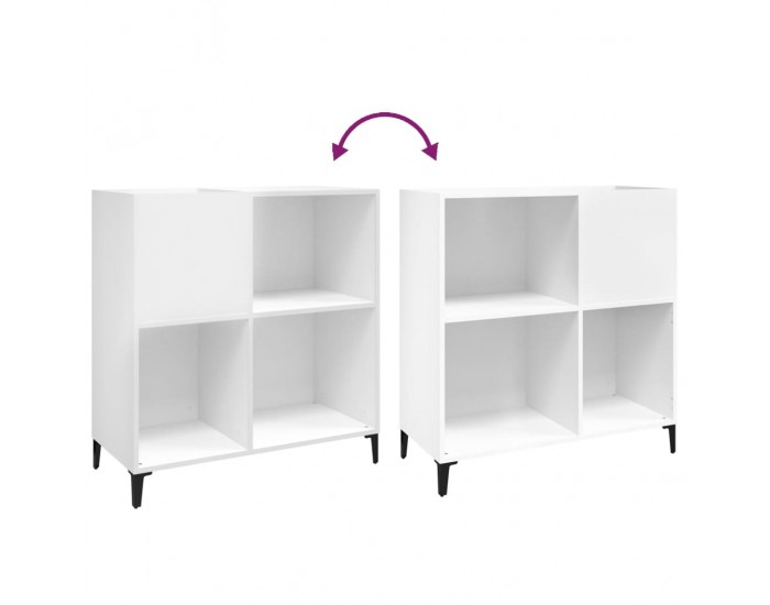 Sonata H Шкаф за грамофонни плочи бял 84,5x38x89 см инженерно дърво