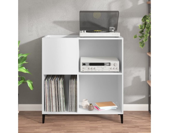 Sonata H Шкаф за грамофонни плочи бял 84,5x38x89 см инженерно дърво